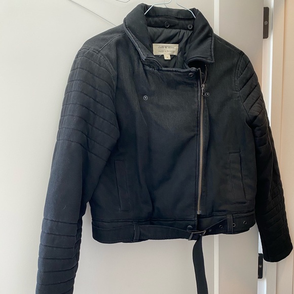 Cloth & Stone Black Denim Quilted Jacket - Picture 1 of 7